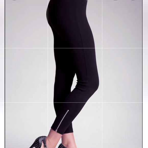 Bebe Black Satiny Ankle Zip Leggings - Picture 6 of 8